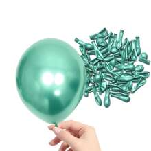 100 Piezas De Globos De Látex Metalizado De 5 Pulgadas Para Decoración De Fiesta - Verde - Ver 1