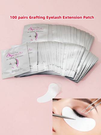 100Pairs Grafting Eyelash Extension Patch, fransförlängningsverktyg, ögonfransförlängningskuddar, luddfria ögonkuddar, skonsam och icke-irriterande, lämplig för alla ögontyper, för ögonfransförlängning