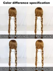 Tóc giả tổng hợp 1pc dài bện bằng tóc giả với tóc giả và mũ tóc giả 1pc - màu nâu - Xem 8