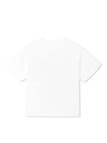 Annil 兒童短袖夏季圓領衫卡通印花中大童T - 白色 - 查看 3