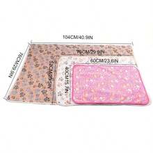 1pc Paw Print Random Pet Blanket For Cat And Dog For Cold Season - Apricot - View 5