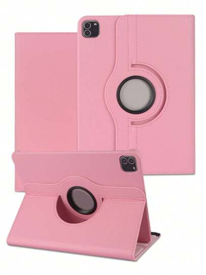 1pc Solid Color 360 Degree Rotatable Multi-Angle Stand Tablet Protective Case Compatible With IPad Mini 1/2/3/4/5/6/Mini 7/9.7/10.2/10.5/Air 4/Air 5/10th/10.9/Pro 11-Inch/Air 11 (M2)/Pro 11 (M4)/2024/IPad Air 11-Inch (M3) 2025/IPad (A16) 11 Inch 11th Generation 2025, Hole Positions May Vary Depending On Model