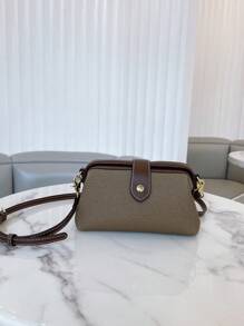 2025 时尚女包，高端复古蓝色和拼色拉链开合斜挎小包，休闲单肩包