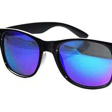 男士和女士反光太陽眼鏡復古低至臀部太陽眼鏡藍色反光1入組 - 黑色 - 查看 4