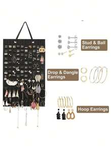 Fashionable Hanging Accessory Storage Bags, Earrings, Necklaces, Hair Accessories, Hair Bands Storage Racks, Felt Wall-Hanging Organization Bags