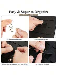 Fashionable Hanging Accessory Storage Bags, Earrings, Necklaces, Hair Accessories, Hair Bands Storage Racks, Felt Wall-Hanging Organization Bags