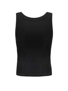 女士有墊肋紋背心,緊身且透氣,寬肩帶,可單獨穿或作為內搭,遮蓋側面胸部