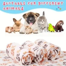 1pc Paw Print Random Pet Blanket For Cat And Dog For Cold Season - Apricot - View 8