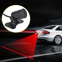 2pcs Car LED Laser Fog Light Motorcycle Tail Lamp Vehicle Anti-Collision Taillight Brake Braking Warning Lamps Auto Accessories - Black - View 3