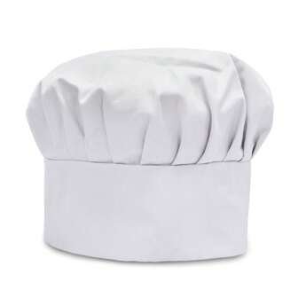 可調節的純白色廚師帽,男女皆可使用的餐飲烹飪帽,適用於酒店燒烤服務員