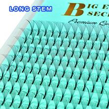 11mm 1 Tray 480 Clusters Premade Russian Volume Fans7D Eyelashes Long Stem C/D Single Length Lash Pre made Eyelash Extensions Supplies - Black - View 2