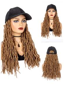 合成長編織可調節棒球帽假髮柔軟 Nu 人造假髮假髮接髮帶帽子女式日常使用 - 金色 - 查看 2