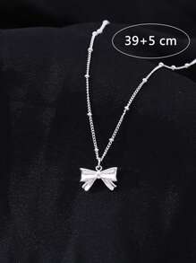1 件时尚蝴蝶结装饰吊坠项链适合女性日常佩戴情人节、妈妈、母亲、母亲节、礼物