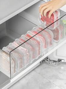 Caja de almacenamiento de carne para congelador, 350ml, para mariscos/productos cárnicos con tapa de sellado, 1 pieza - transparente - Ver 6