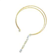 1pc Fashionable Crystal Pendant Necklace With Zirconia Teardrop Tassel, Suitable For Women, Party & Daily Wear - Silver - View 8