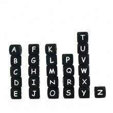 26pcs/pack 12mm Silicone Alphabet Beads Basic Jewelry Making Supplies, One Bead For Each Letter - Multicolor - View 11
