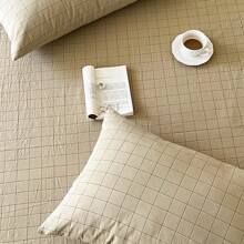 1入組枕套,A等級染織的格子設計,經典和多用途床上用品配件適用於臥室 - 綠色 - 查看 2