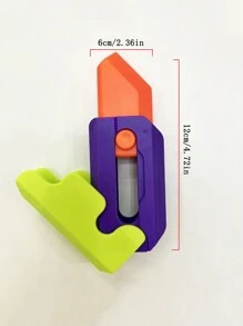 1入組3d重力控制小型蘿蔔刀造型減壓玩具成人必備 - 綠色 - 查看 3