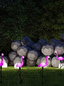 3pcs  Solar Light Flamingo IP55 Waterproof LED Rose Flamingo Stake Light Landscape Ground Lamp, For Outdoor Wedding Pathway Garden Decor Halloween Christmas Thanksgiving Gift