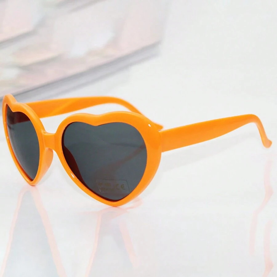 Love Gafas Iluminación Love espiral efecto Gafas romántico web rojo Gafas de sol 1 pieza - Amarillo - Ver 1