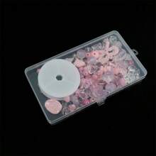 两件盒装 65 克亚克力巴洛克风格珠子，带弹性线，可制成手链、项链 - 粉色 - 查看 6