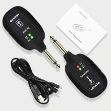 LEKATO Wireless Guitar System Wireless Guitar Transmitter Receiver Built-In Rechargeable Lithium Battery Digital Transmitter Receiver 4 Channels For Electric Guitar Bass Violin