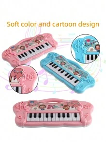 Children's Cartoon Blue Electronic Keyboard Piano Toy (battery Not Included) - Blue - View 4