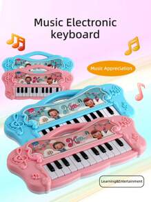 Children's Cartoon Blue Electronic Keyboard Piano Toy (battery Not Included) - Blue - View 2