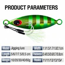 1PC 10-60g Metal Slow Jig Heavy Sinking Minnow 3D Eyes Laser Fishing Bait 5-8.5cm Fishing Trolling Lure