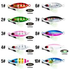 1PC 10-60g Metal Slow Jig Heavy Sinking Minnow 3D Eyes Laser Fishing Bait 5-8.5cm Fishing Trolling Lure