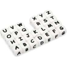 26pcs/pack 12mm Silicone Alphabet Beads Basic Jewelry Making Supplies, One Bead For Each Letter - Multicolor - View 1