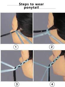 Trenza de pelo sintético natural largo - Negro - Ver 6