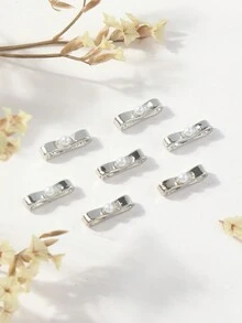 10入組白色芭蕾舞鞋蝴蝶結配飾 - 銀色 - 查看 3