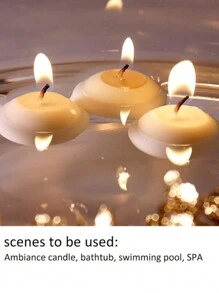 顆 5*2.3 公分漂浮蠟燭球，漂浮在水中，非常適合情人節、婚禮、浪漫告白、派對裝飾 - 白色 - 查看 6