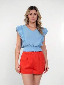 Women Tops - Màu xanh lam - Xem 4