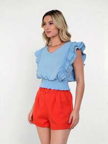 Women Tops - Màu xanh lam - Xem 9