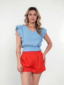 Women Tops - Màu xanh lam - Xem 5