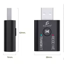 Transmisor Receptor USB Bluetooth Audio Auxiliar 3.5mm - Negro - Ver 2