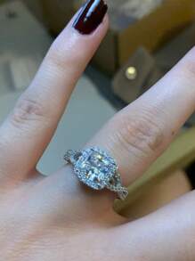1 PC Glamorous Cubic Zirconia Ring For Women For Wedding Engagement Party Jewelry Valentine's Day Gift Valentines