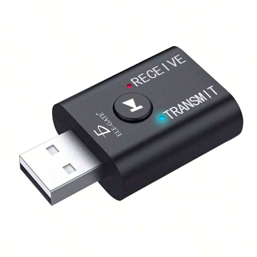 Transmisor Receptor USB Bluetooth Audio Auxiliar 3.5mm - Negro - Ver 1