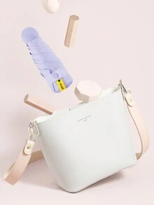 1入組超輕&迷你可折疊的雨傘,膠囊雨傘口袋雨傘,黑色膠水塗層防紫外線太陽雨傘,簡單設計雨具,太陽&雨雨傘 - 淡紫色 - 查看 2