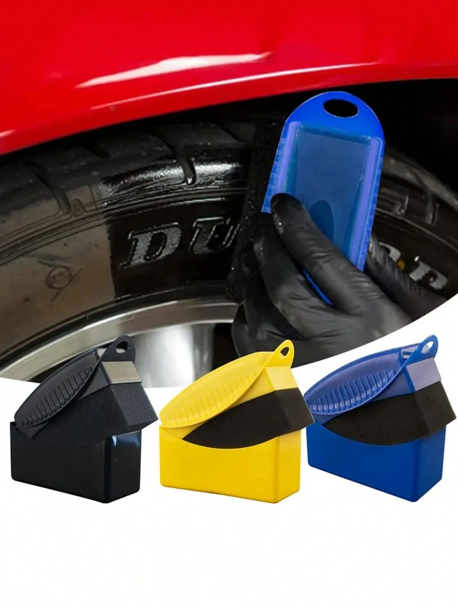 1pc Car Wheel Wax Sponge Tire Cleaning Sponge, Car Polishing Sponge Car Cleaning Accessories - Blue - View 1