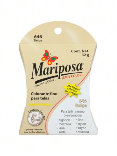 COLORANTE DE TELAS CRISTALES 32 G 646 BEIGE MARIPOSA 34891