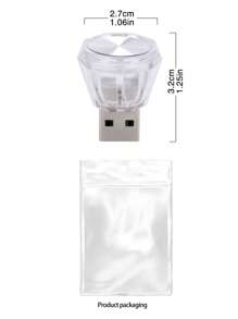 1入組車USB氛圍燈 - 紫色 - 查看 6