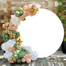 White Round Backdrop Circle Wedding Arch Stand Photo Photography Background Wall For Birthday Baby Shower Wedding Decorations (Note: Not Include Circle Stand And Balloons.) - 7.2 feet - View 6