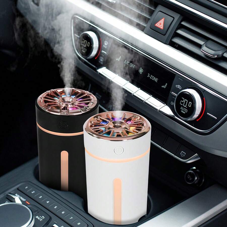 1pc Mini Usb Powered Air Humidifier (270ml, 4 Hours Timing Auto Shutdown Rm0628) With 7-color Led Gradual Changing Night Light, Aromatherapy Diffuser Compatible With Tap Water And Water-soluble Essential Oil - Suitable For Home, Office, Bedroom, Car