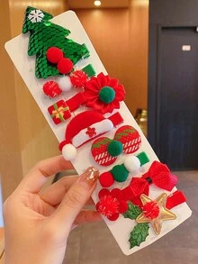 10入組聖誕節公主頭飾套裝,可愛的鹿角造型超可愛的髮夾 - 彩色 - 查看 1