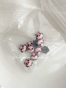 3d卡通熊貓指甲藝術裝飾,啞黑色和白色,10件合金與鑽石細節,復古和歐式風格,適用於婦女,女孩,母親,姐妹,妻子,情人,婚禮,情人節,指甲沙龍,美容院,居家/戶外diy - 彩色 - 查看 6