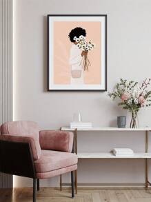 簡潔、清新、現代、抽象女性海報藝術畫,適用於無框牆壁裝飾 - 彩色 - 查看 7