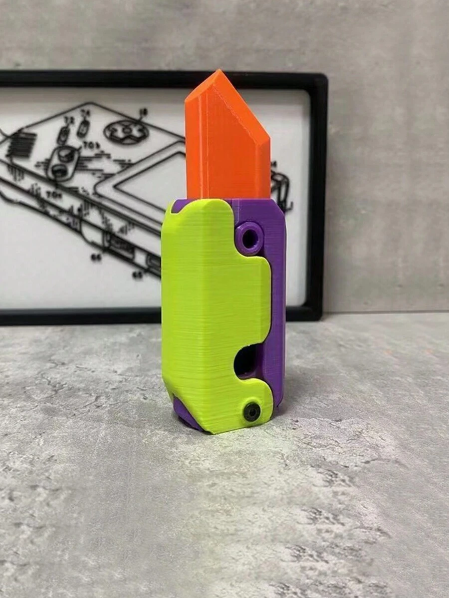 1入組3d重力胡蘿蔔和蝴蝶刀壓力減輕玩具有趣重力刀 - 彩色 - 查看 1